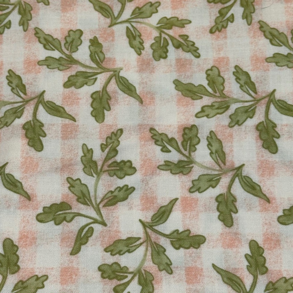 Moda Pieces From My Heart Sandy Gervais Cotton Fabric 5.25 Yards Leaf Gingham